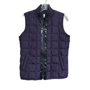 Charter Club Quilted Down Feather Vest Purple Zip Front Puffer Women's Small